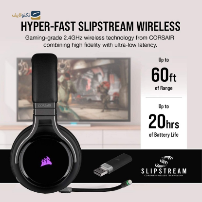 هدفون گیمینگ بی سیم کورسیر مدل VIRTUOSO RGB WIRELESS-B - corsair VIRTUOSO RGB WIRELESS-B Gaming headphone