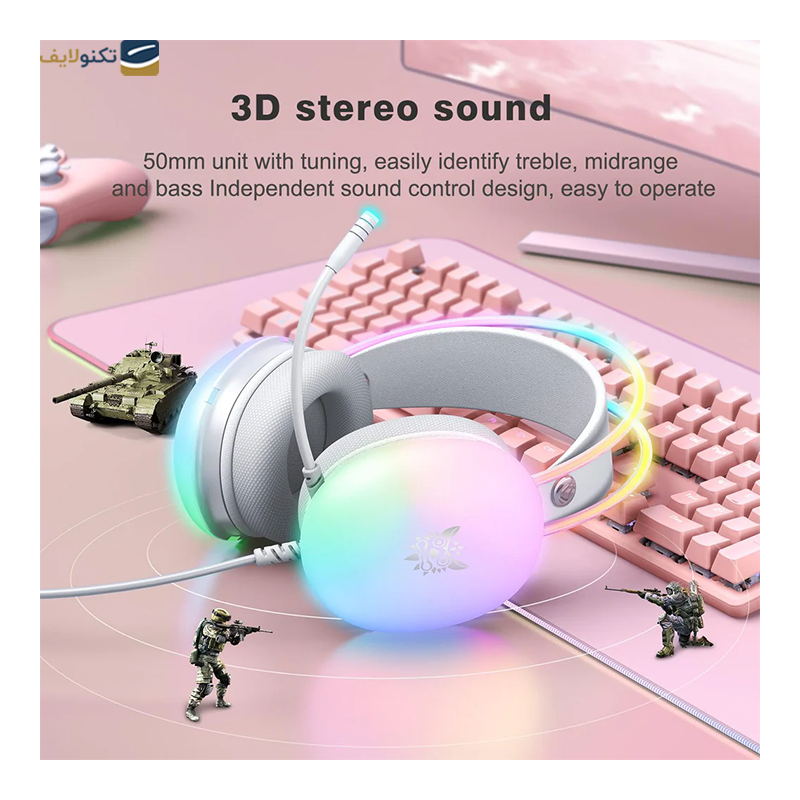 هدست سیمی گیمینگ اونیکوما مدل X25 RGB - Onikuma X25 RGB Gaming Headset