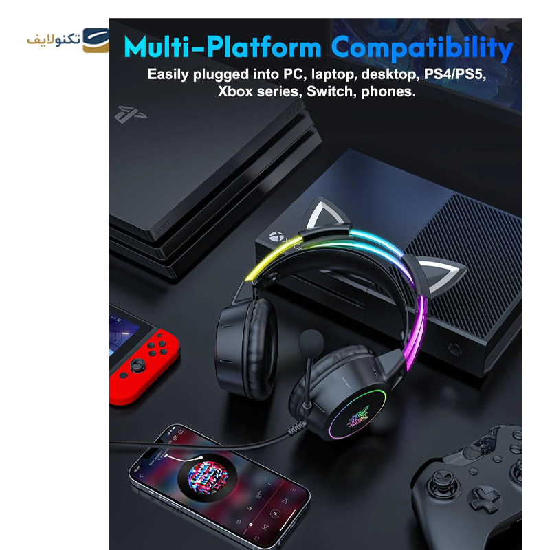 هدفون سیمی گیمینگ اونیکوما مدل X15 PRO CAT - Onikuma X15 PRO CAT Gaming Headphone