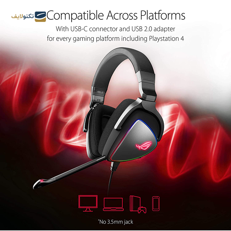 هدفون گیمینگ با سیم ایسوس مدل ROG Delta  - Asus ROG Delta Wired Gaming Headset