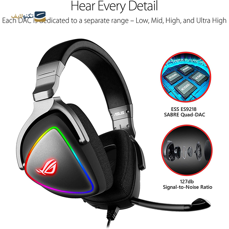 هدفون گیمینگ با سیم ایسوس مدل ROG Delta  - Asus ROG Delta Wired Gaming Headset