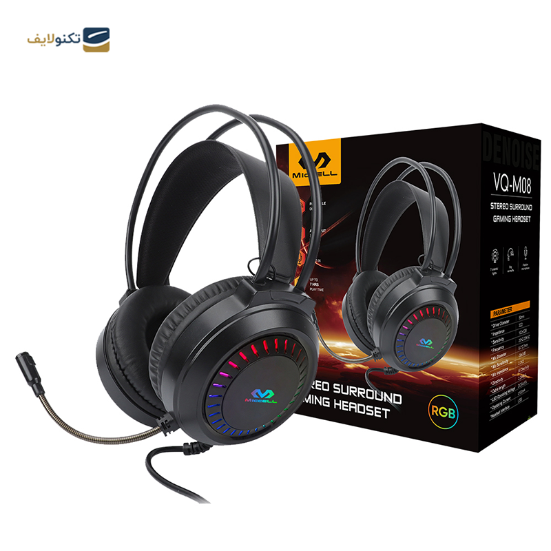 هدفون گیمینگ میسل مدل VQ-M08 - Miccell VQ-M08 Wired Gaming Headphones
