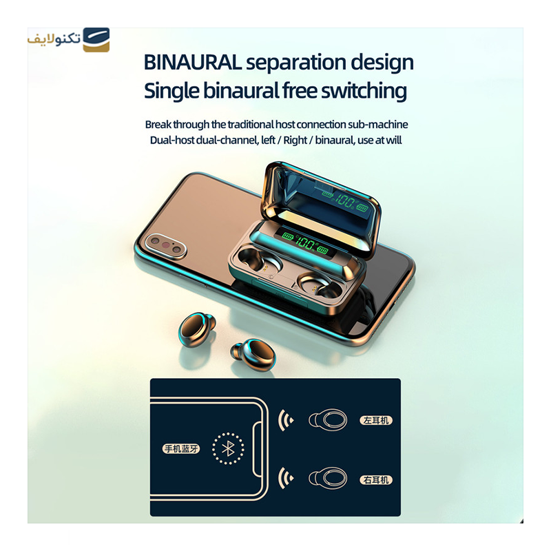 هندزفری بلوتوثی مدل TWS F9-5 - TWS F9-5 bluetooth Earbuds