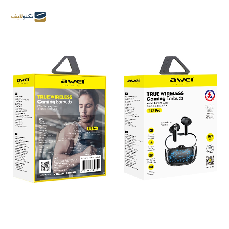 هندزفری بلوتوثی اوی مدل T52 Pro Glass Pattern - Awei T52 Pro Glass Pattern Bluetooth Earbuds