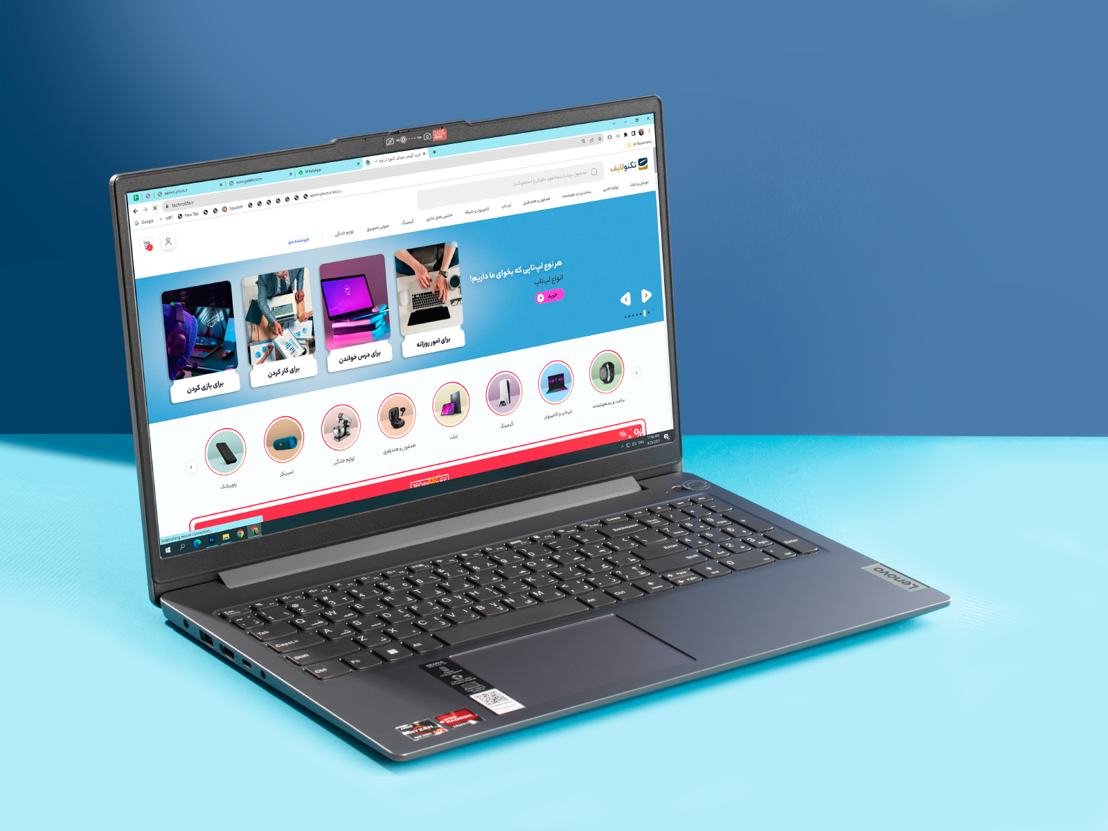 لپ تاپ لنوو 15.6 اینچی مدل IdeaPad Slim 3 R7 7730U 8GB 512GB  - IdeaPad Slim 3 15ABR8 R7 7730U 8GB RAM 512GB SSD AMD Radeon
