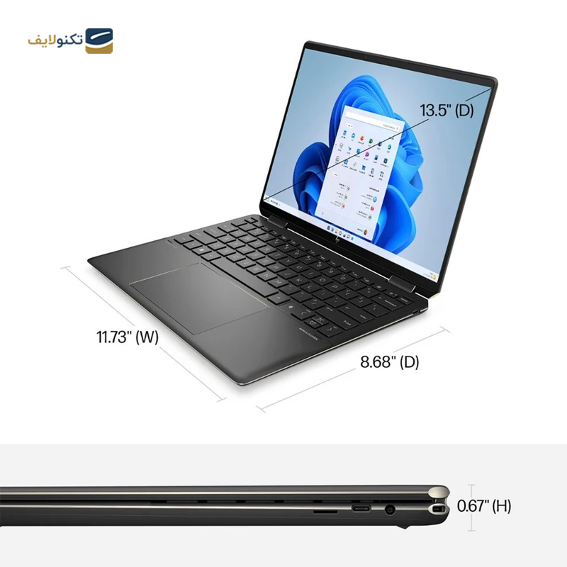 لپ تاپ اچ پی 14 اینچی مدل Spectre x360 14-EF2013dx i7 ۱۳۵۵U 16GB 2TB - HP Spectre x360 14-EF2013dx i7 ۱۳۵۵U 16GB RAM 2TB SSD Iris Xe