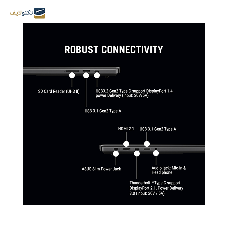 لپ تاپ ایسوس 16 اینچی مدل ROG Zephyrus G16 GU605MZ Ultra 9 185H 32GB 2TB RTX4090 - Asus ROG Zephyrus G16 GU605MZ-X Ultra 9 185H 32GB RAM 2TB SSD RTX4090