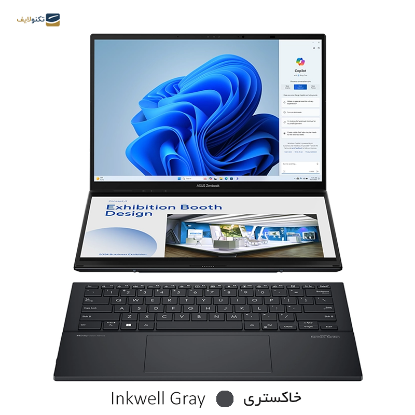 لپ تاپ ایسوس 14 اینچی مدل Zenbook Duo UX8406MA Ultra 9 185H 32GB 1TB - Asus Zenbook Duo UX8406MA Ultra 9 185H 32GB RAM 1TB SSD Arc