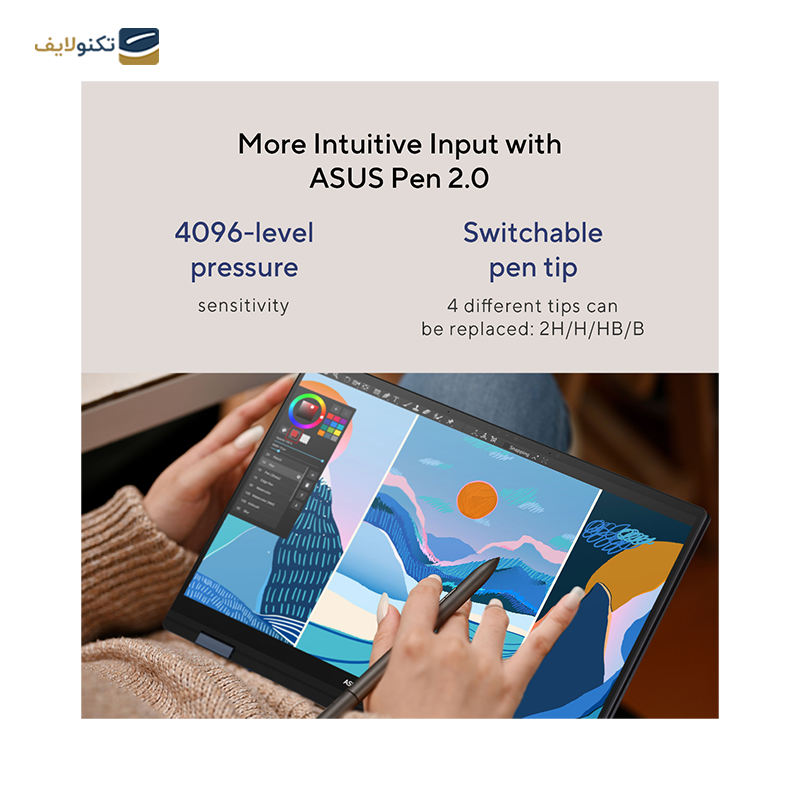 لپ تاپ ایسوس 14 اینچی مدل Zenbook 14 Flip OLED UP3404VA i7 1360P 16GB 512GB - Asus Zenbook 14 Flip OLED UP3404VA i7 1360P 16GB RAM 512GB SSD