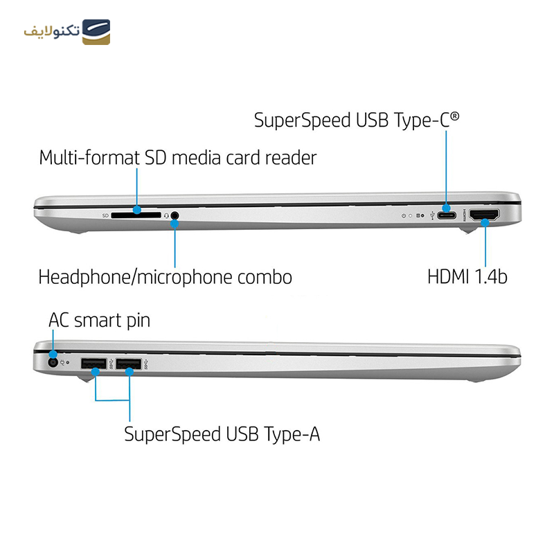 لپ تاپ اچ پی 15.6 اینچی مدل Laptop 15-dy5131wm i3 1215U 8GB 256GB - HP Laptop 15-dy5131wm i3 1215U 8GB RAM 256GB SSD UHD