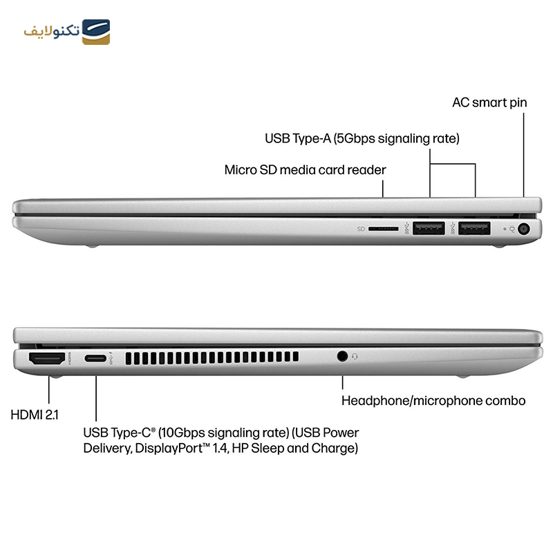 لپ تاپ اچ پی 14 اینچی مدل ENVY x360 14 Plus ES1023dx Core 7 150U 16GB 2TB - HP ENVY x360 14+ ES1023dx Core 7 150U 16GB RAM 2TB SSD Intel Graphics
