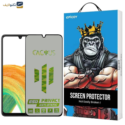 محافظ صفحه نمایش حریم شخصی اپیکوی مدل Cactus-ESD-Privacy مناسب برای گوشی موبایل سامسونگ Galaxy A33 - A32 4G - A31 - A30S - A22 4G - A30 - A50 - A50s - A40s - A20 - A12 - M32 4G - M30s - F41 - F22 - Glass Screen Protector Epicoy Privacy For Samsung Galaxy A33 -A32 4G-A31-A30S-A22 4G-A30-A50-A50s-A40s-A20-A12-M32 4G-M30s-F41-F22