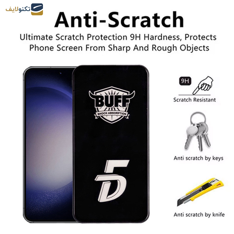 محافظ صفحه نمایش 5D بوف مدل F33-G مناسب برای گوشی موبایل سامسونگ Galaxy S23 FE-A54 - Buff 5D F33-G Glass Screen Protector For Samsung Galaxy S23 FE-A54