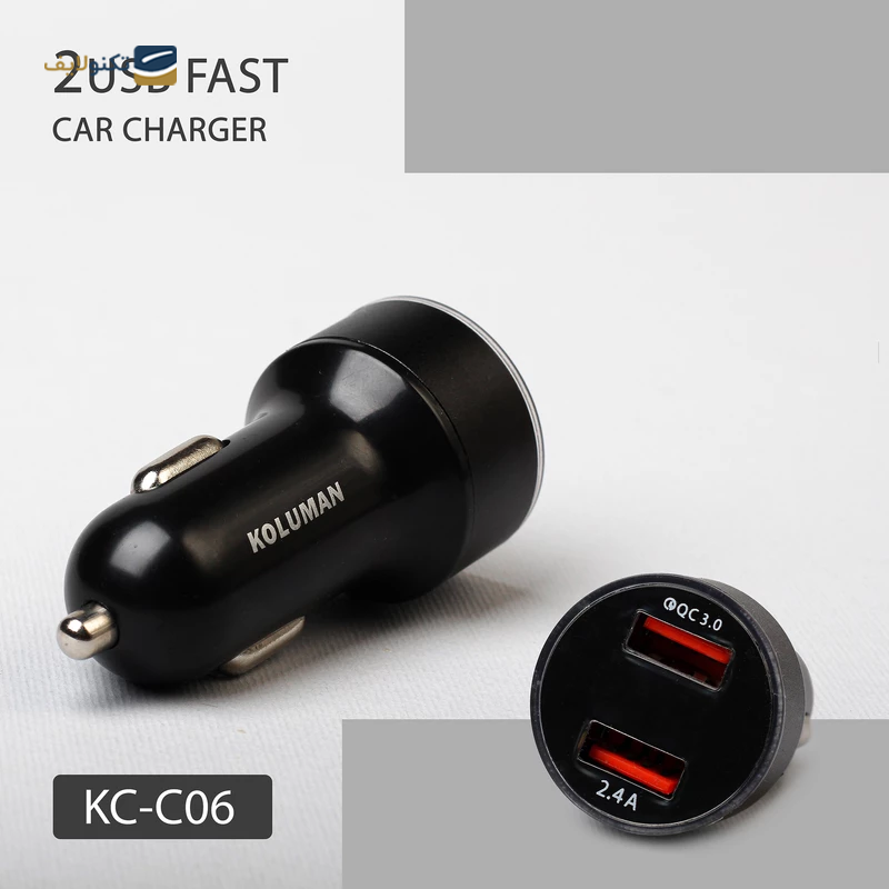 شارژر فندکی کلومن مدل KC-C06 به همراه کابل Type-C - Koluman KC-C06 Car Charger with Type-C Cable