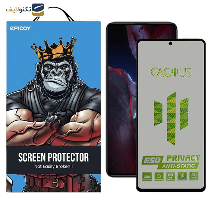 محافظ صفحه نمایش حریم شخصی اِپیکوی مدل Cactus-ESD-Privacy مناسب برای گوشی موبایل شیائومی Xiaomi Poco F5 Pro -Poco F5 -Poco F4 GT -Poco F4 -Poco F3 GT - F3 - Epicoy Cactus-ESD-Privacy Glass Screen Protector For Xiaomi Poco F5 Pro -Poco F5 -Poco F4 GT -Poco F4 -Poco F3 GT - Poco F3