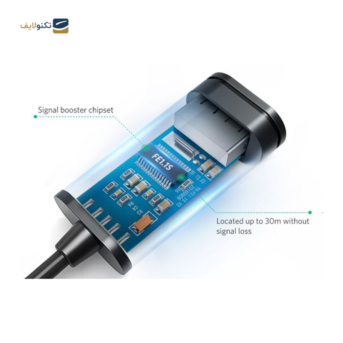 کابل تبدیل USB نری به مادگی یوگرین US121 مدل 10321 طول 10 متر - UGREEN US121-10321 USB2.0 Extension Cable 10m