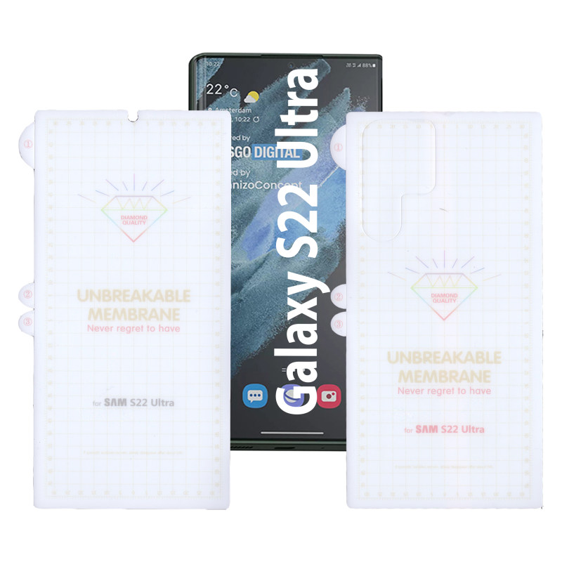 محافظ صفحه نمایش و پشت گوشی سامسونگ گلکسی S22 الترا بوف مدل Hydrogel - Buff Hydrogel Galaxy S22 Ultra Back & Screen Protector