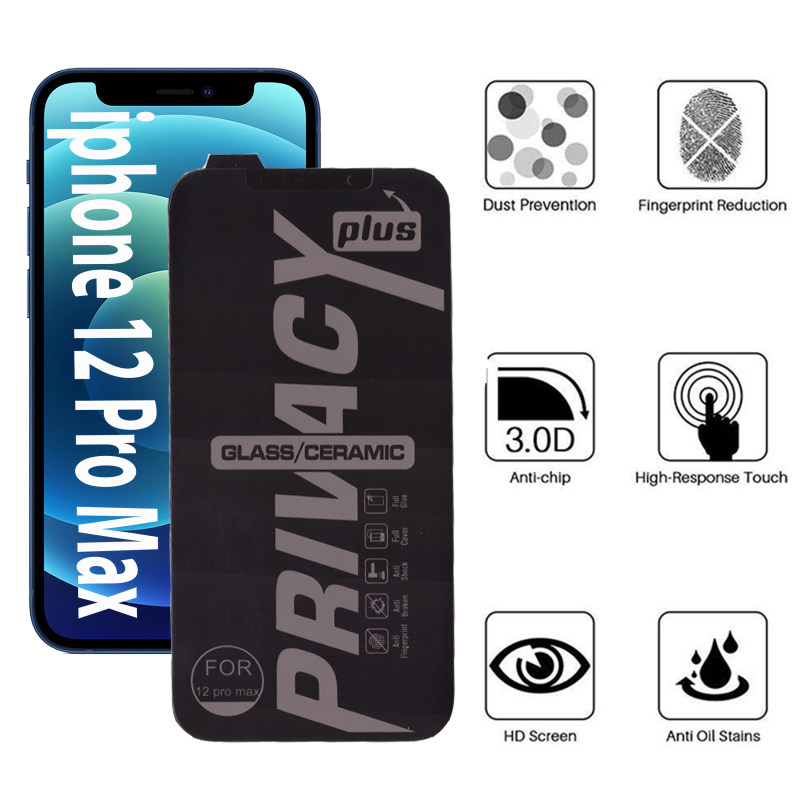 محافظ صفحه نمایش گوشی اپل آیفون 12 پرومکس بوف سرامیکی حریم شخصی مدل shield - Buff shield iPhone 12 Pro Max Privacy Screen Protector