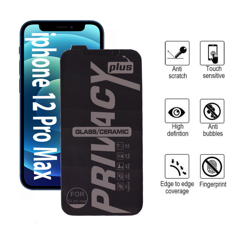 محافظ صفحه نمایش گوشی اپل آیفون 12 پرومکس بوف سرامیکی حریم شخصی مدل shield - Buff shield iPhone 12 Pro Max Privacy Screen Protector