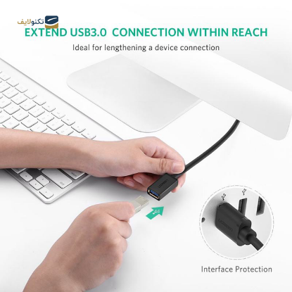 کابل تبدیل USB نری به مادگی یوگرین US129 مدل 10373 طول 2 متر - UGREEN US129-10373 USB Extension Cable 2m