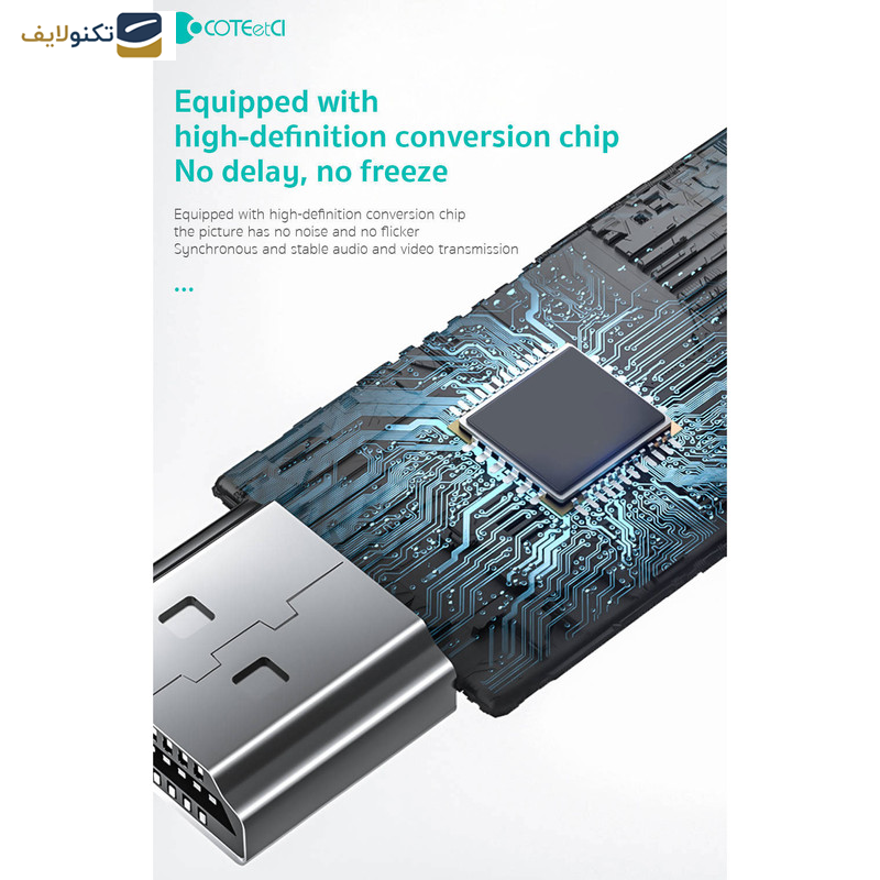 کابل تبدیل HDMI به لایتنینگ و یو اس بی کوتتسی مدل 33021 طول 2 متر - Coteetci 33021 HDMI to Lightning USB converter 2.0m