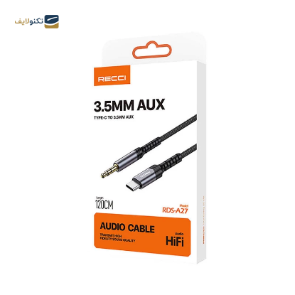 کابل AUX به تایپ سی رسی مدل RDS-A27 طول 1.20 متر - Recci RDS-A27 AUX to USB-C Cable 1.20m