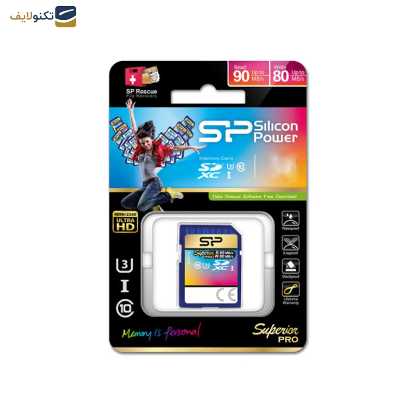 کارت حافظه SDXC سیلیکون پاور مدل Superior Pro کلاس 10 استاندارد UHS-I U3 سرعت 90MBps ظرفیت 128 گیگابایت - 