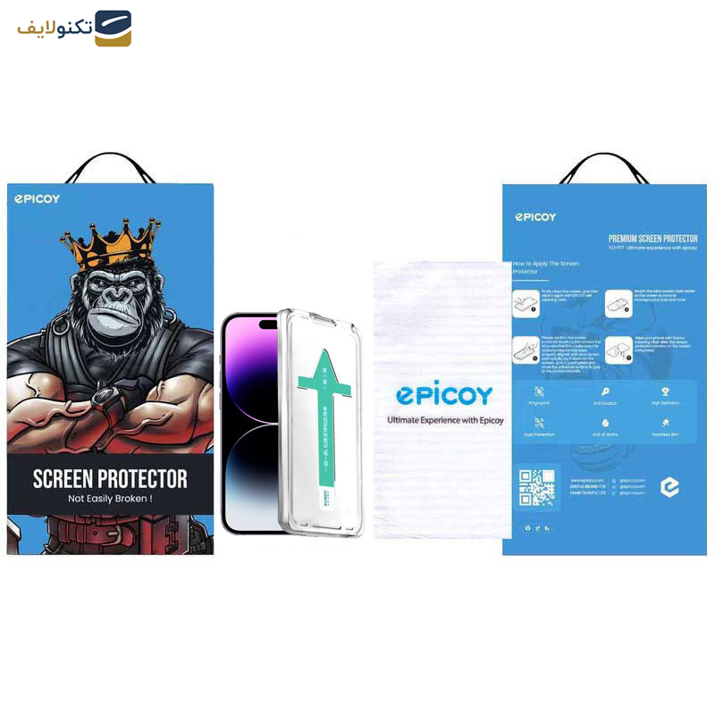 گلس گوشی اپل iPhone 14 Pro اپیکوی مدل Xundd Axe Easy install  - Epicoy Xundd Axe Easy install Glass Screen Protector For Apple iPhone 14 Pro