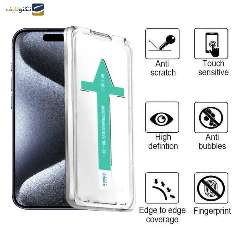 گلس گوشی اپل iPhone 15 Pro اپیکوی مدل Xundd Axe Easy install  - Epicoy Xundd Axe Easy install Glass Screen Protector For Apple iPhone 15 Pro