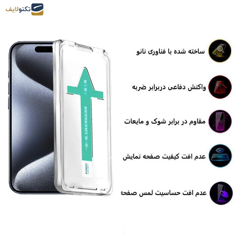 گلس گوشی اپل iPhone 15 Pro اپیکوی مدل Xundd Axe Easy install  - Epicoy Xundd Axe Easy install Glass Screen Protector For Apple iPhone 15 Pro
