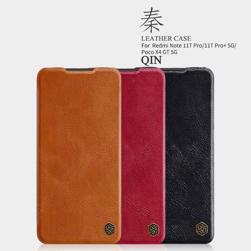 کیف کلاسوری گوشی شیائومی Poco X4 GT 5G نیلکین مدل QIN Leather Case - Nillkin QIN Leather Bag for Poco X4 GT 5G