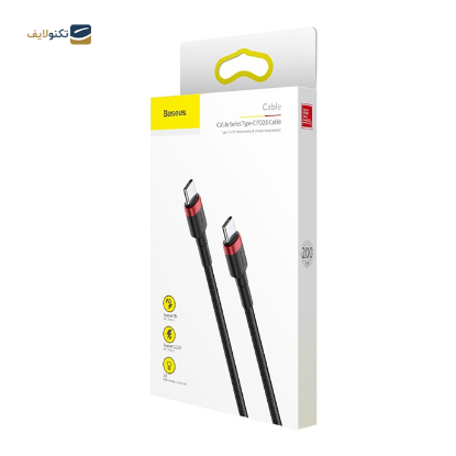 کابل دو سر تایپ سی باسئوس مدل PD 60W طول 1 متر - Baseus Cafule Type-C PD2.0 60W flash charging data line (20V 3A) 1m Red+Black