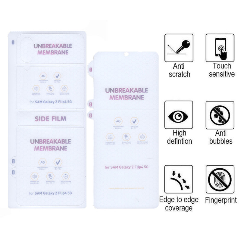 محافظ صفحه نمایش و پشت گوشی سامسونگ Galaxy Z Flip 4 بوف مات مدل Hydrogel-Matte - Buff Hydrogel-Matte Galaxy Z Flip 4 back and Screen Protector