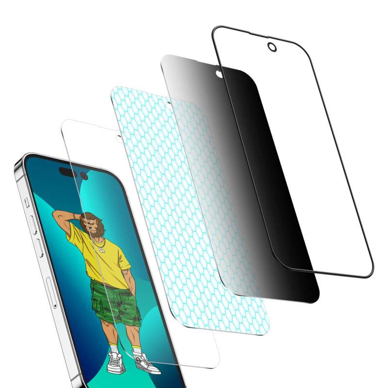 گلس گوشی اپل iPhone 14 Pro گرین حریم شخصی مدل Silicone Privacy-HD Plus - Green Lion Silicone Privacy-HD Plus iPhone 14 Pro Privacy Screen Protector