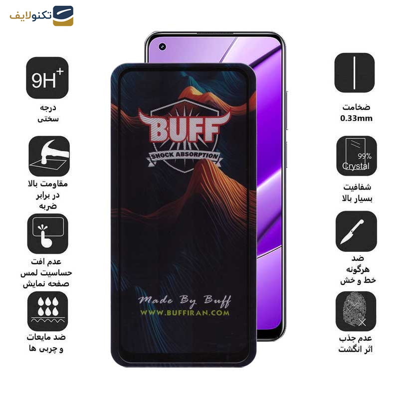 محافظ صفحه نمایش گوشی ریلمی 11 4G-10-9 Pro Plus -9-8 Pro-8-X7-X7 india-X7 Pro بوف مدل Mountain-G - Buff Mountain-G Glass Screen Protector For Realme 11 4G - 10 - 9 Pro Plus - 9 - 8 Pro - 8 - X7 - X7 india - X7 Pro