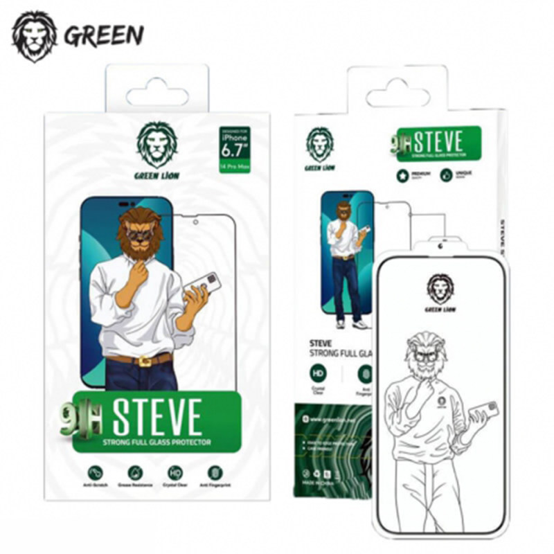 گلس گوشی اپل iphone 14 pro max گرین لاین 9H مدل steve - Epicoy Super 5D iPhone 14 Pro Screen protector