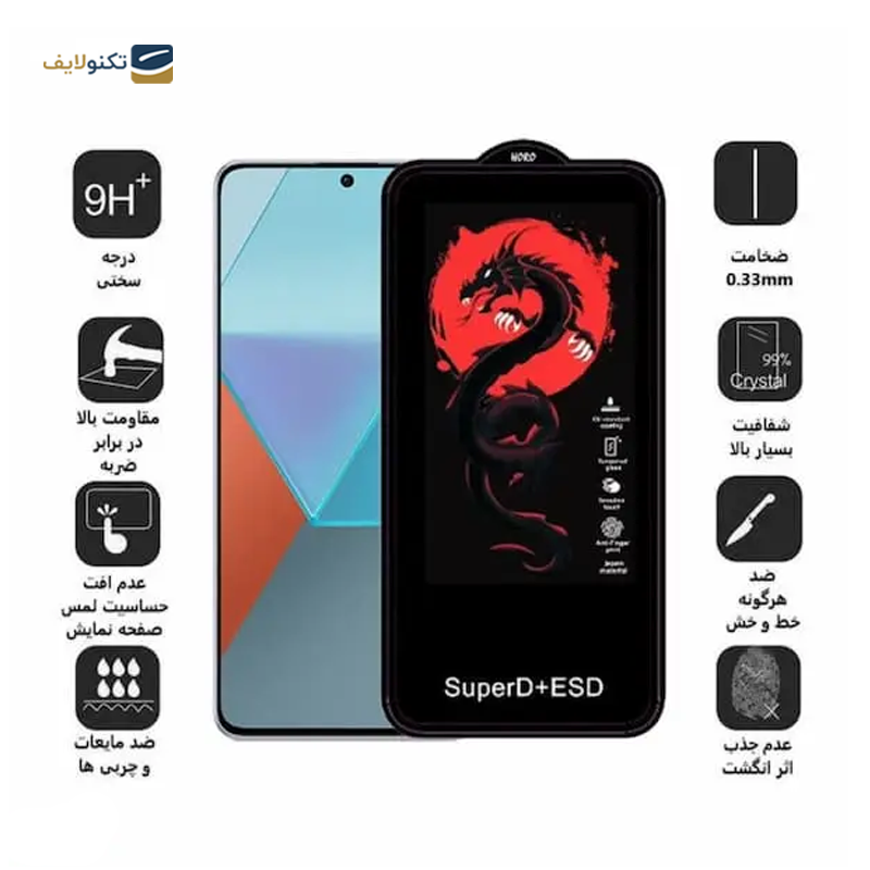 گلس گوشی پوکو X6 اوجی مدل Dragon SuperD+ESD - 