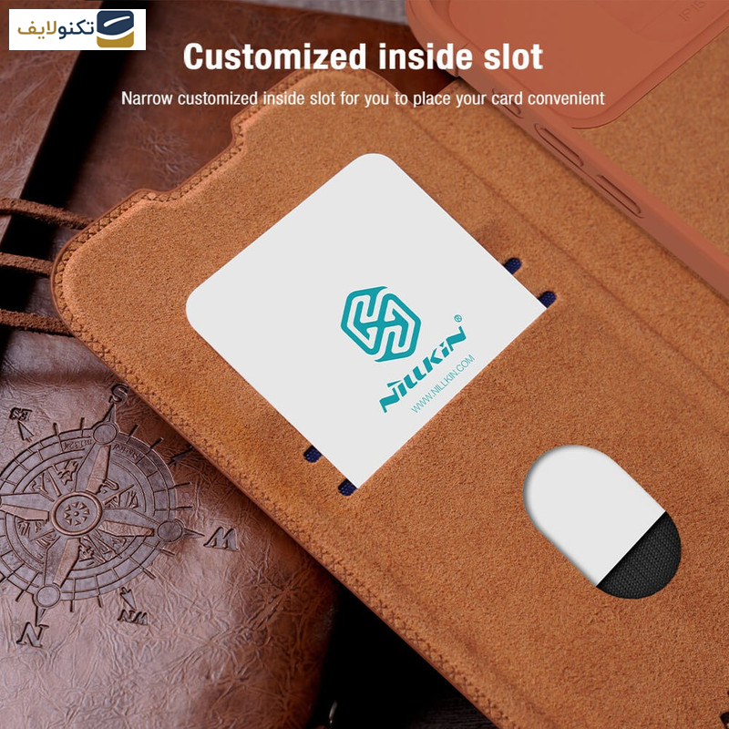 کیف کلاسوری گوشی اپل iPhone 15 Pro Max نیلکین مدل Qin Pro Leather - Nillkin Qin Pro Leather case for Apple iPhone 15 Pro Max