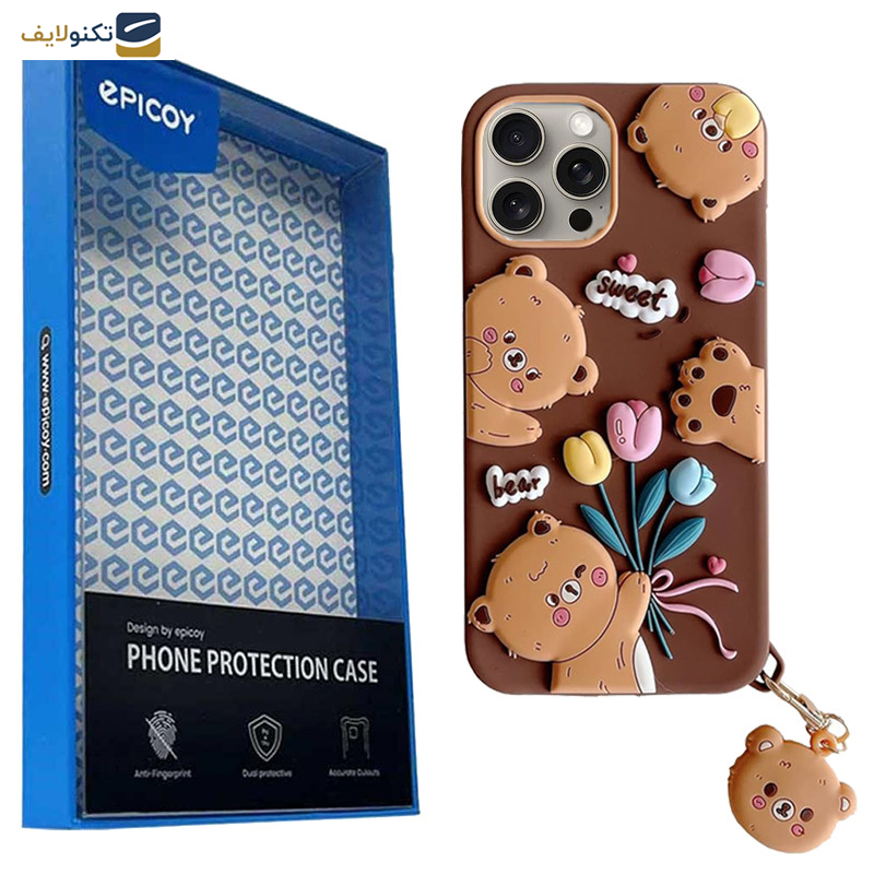کاور گوشی موبایل اپل iPhone 14 Pro Max اپیکوی مدل Chubby Bear به همراه آویز - Epicoy Chubby Bear Cover For Apple iPhone 14 Pro Max With Hanging