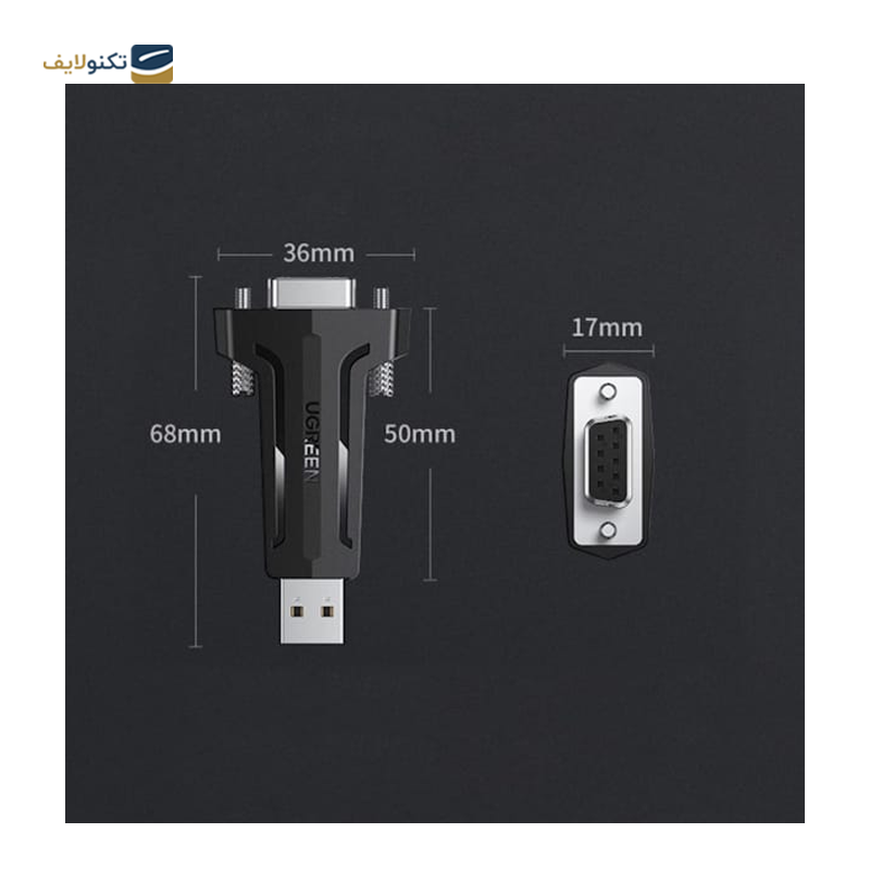 تبدیل USB-A 2.0 به DB9 RS-232 یوگرین مدل CM326 80111 - 
