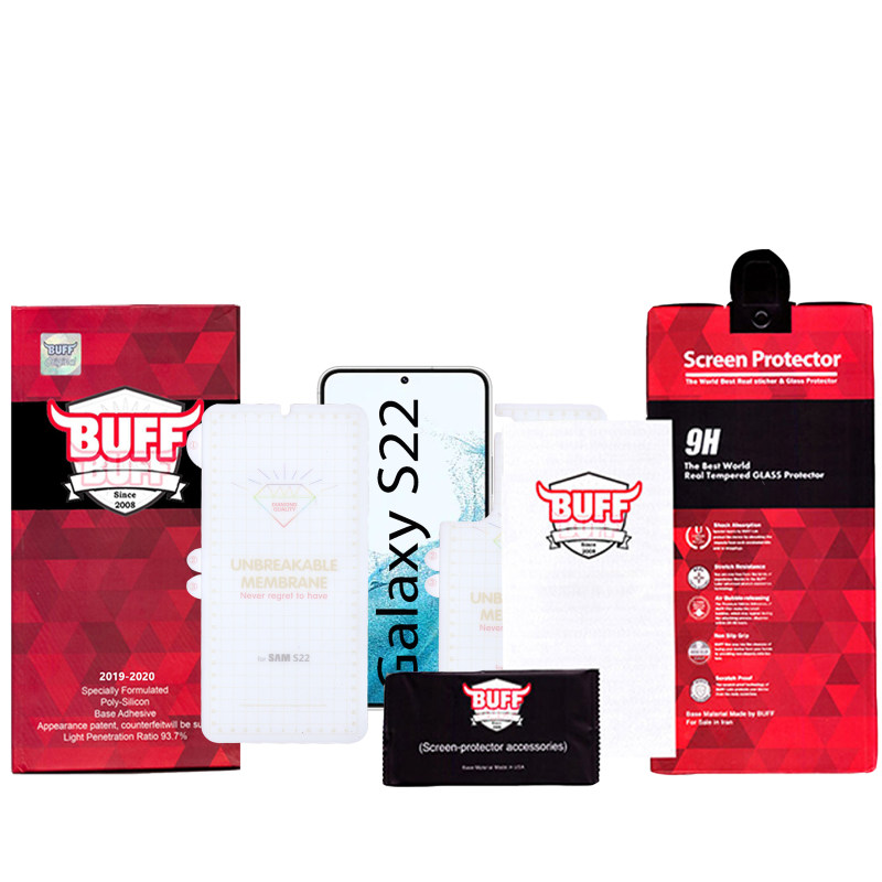 محافظ صفحه نمایش و پشت گوشی سامسونگ Galaxy S22 بوف مدل Hydrogel - Buff Hydrogel Galaxy S22 back and Screen Protector