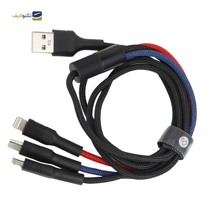 کابل تبدیل USB به USB-C / microUSB / لایتنینگ پرووان مدل PCC280 طول 1 متر - کابل تبدیل USB به USB-C / microUSB / لایتنینگ پرووان مدل PCC280 طول 1 متر