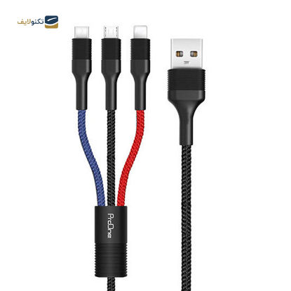 کابل تبدیل USB به USB-C / microUSB / لایتنینگ پرووان مدل PCC280 طول 1 متر - کابل تبدیل USB به USB-C / microUSB / لایتنینگ پرووان مدل PCC280 طول 1 متر