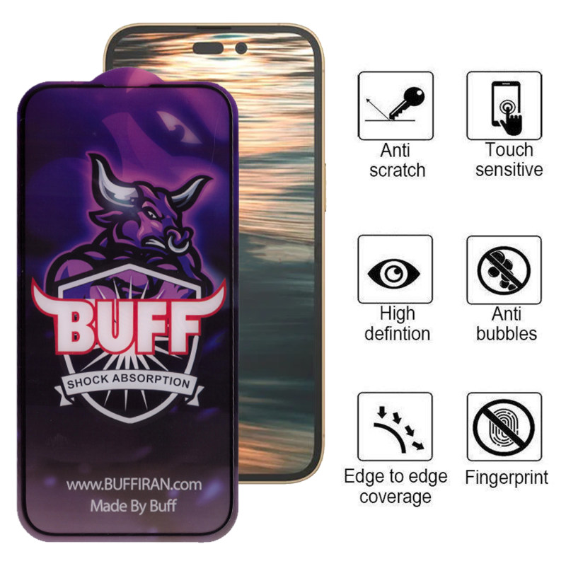 گلس گوشی اپل iPhone 14 Pro بوف مدل 5D Buffer-G - Buff 5D Buffer-G iPhone 14 Pro Screen Protector
