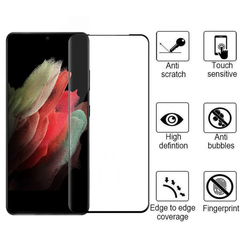 گلس گوشی سامسونگ Galaxy S21 Ultra بوف مدل Full-Glue-G  - Buff Full-Glue-G Galaxy S21 Ultra Screen Protector