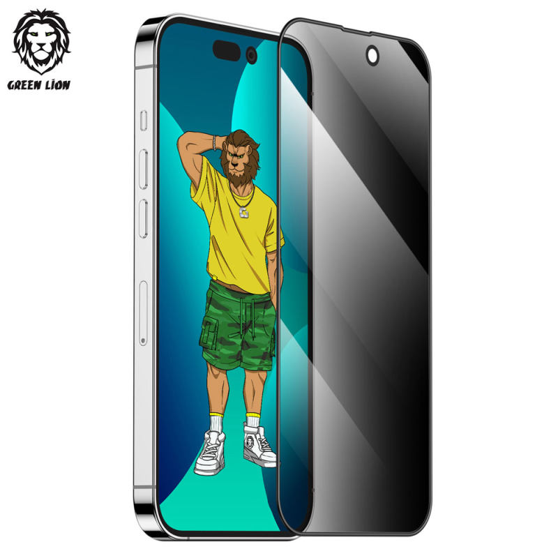 گلس گوشی اپل iPhone 14 گرین حریم شخصی مدل Silicone Privacy-HD Plus - Green Lion Silicone Privacy-HD Plus iphone 14 Screen Protector
