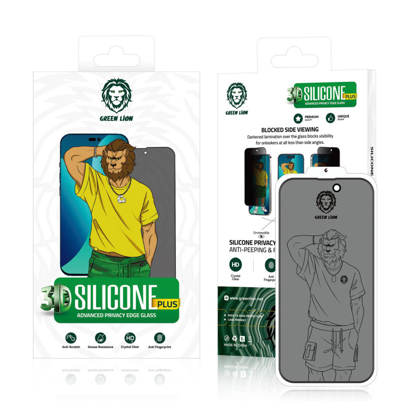گلس گوشی اپل iPhone 14 گرین حریم شخصی مدل Silicone Privacy-HD Plus - Green Lion Silicone Privacy-HD Plus iphone 14 Screen Protector