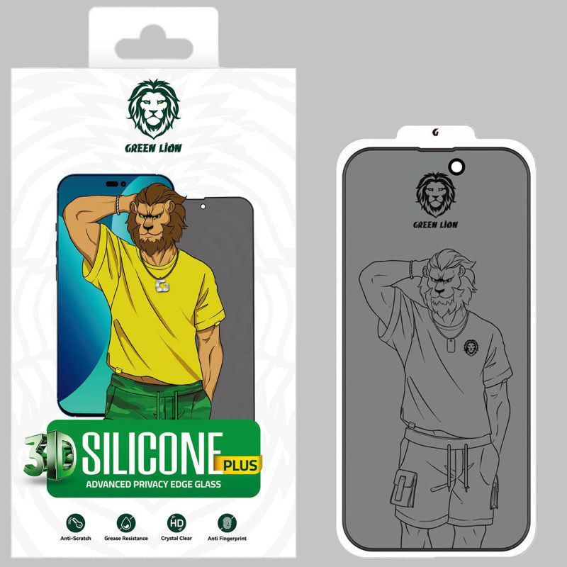 گلس گوشی اپل iPhone 13 pro max / 14 Plus گرین حریم شخصی مدل Silicone-Pry-Plus - Green Lion Privacy Silicone-Pry-Plus iPhone 13 pro max / 14 Plus Screen Protector