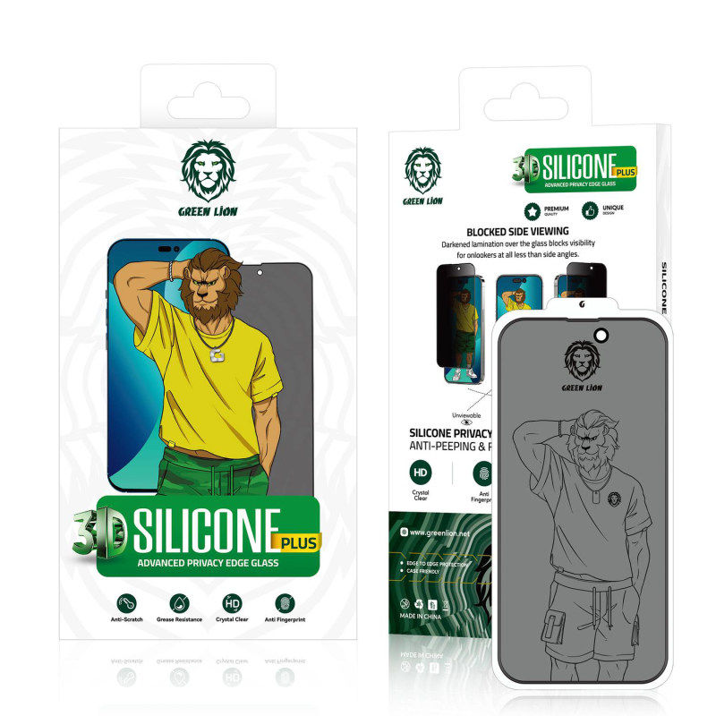 گلس گوشی اپل iPhone 13 pro max / 14 Plus گرین حریم شخصی مدل Silicone-Pry-Plus - Green Lion Privacy Silicone-Pry-Plus iPhone 13 pro max / 14 Plus Screen Protector
