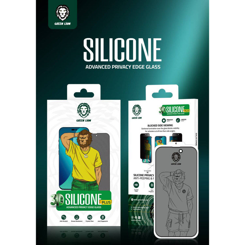 گلس گوشی اپل iPhone 13 pro max / 14 Plus گرین حریم شخصی مدل Silicone-Pry-Plus - Green Lion Privacy Silicone-Pry-Plus iPhone 13 pro max / 14 Plus Screen Protector